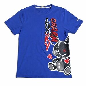 Lucky Charm Blue Graphic T-Shirt Bunny Rose Design Men’s Small‎ Streetwear Tee